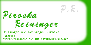 piroska reininger business card